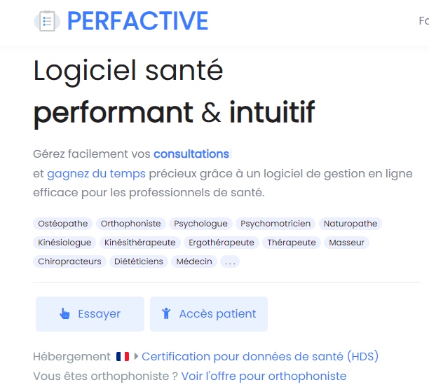 Présentation de l'outil Perfactive